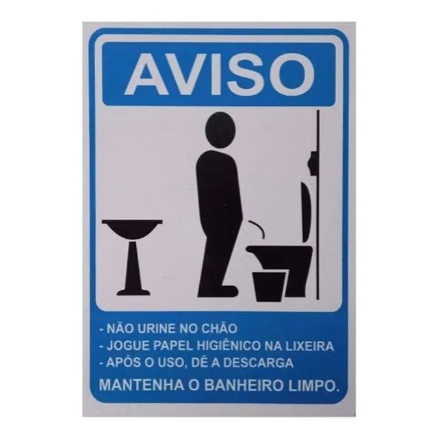 Placa E Sinalizaçoes  Pacific Flowers - { Aviso Mantenha O Banheiro Limpo }