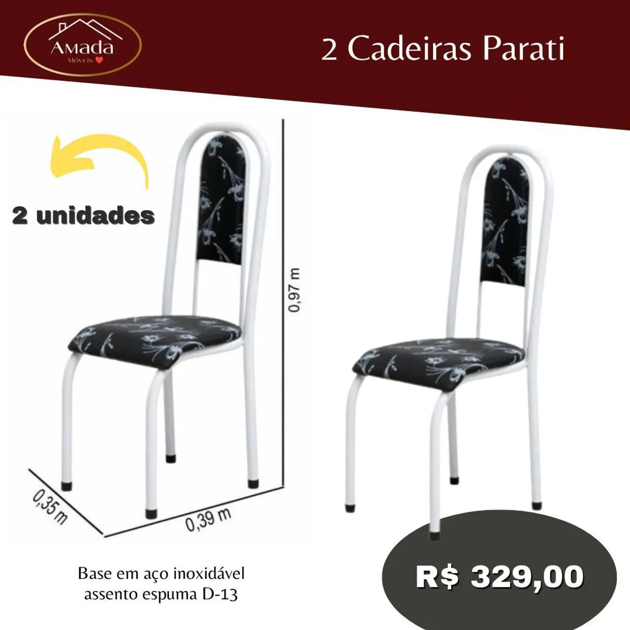 Cadeiras Parati, entrega em 3 dias