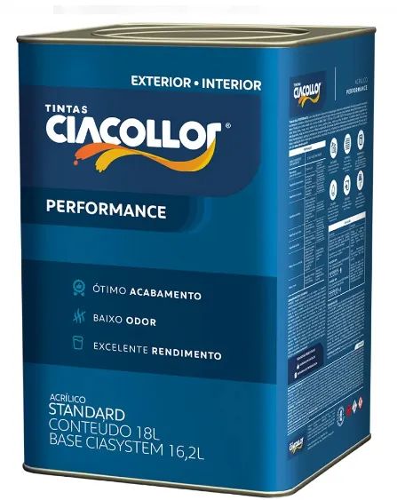 Tinta Ciacollor Acrílica Fosca Peformance 18lt(Somente Coloridas)