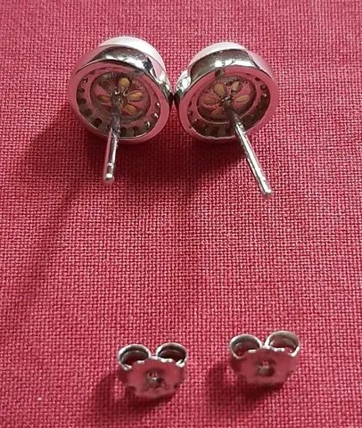 Brinco de prata 925 com zircônia e pérola artificial - Foto 2