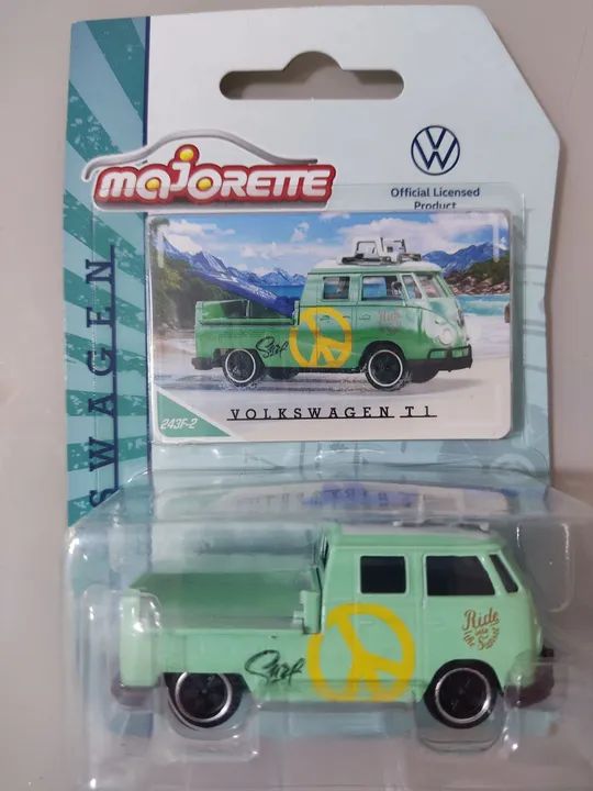 Majorette Volkswagen Kombi T1 caminhonete com prancha de surf 