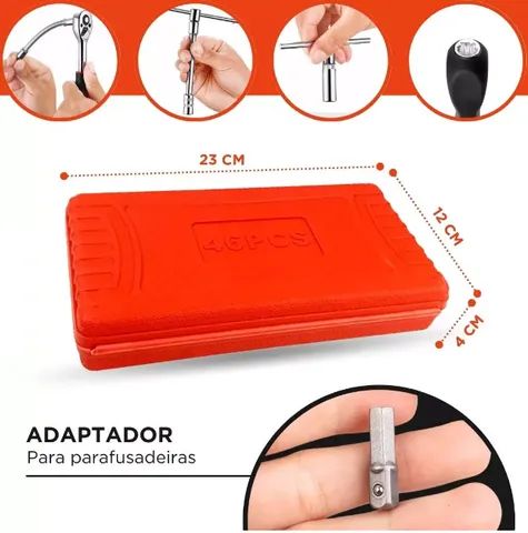 Kit de Ferramentas / Jogo de bits Soquetes 1/4 - Foto 4