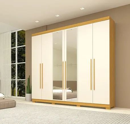 Guarda Roupa Núbia 6 portas com espelho, 100% MDF - ACP Moveis - Foto 6