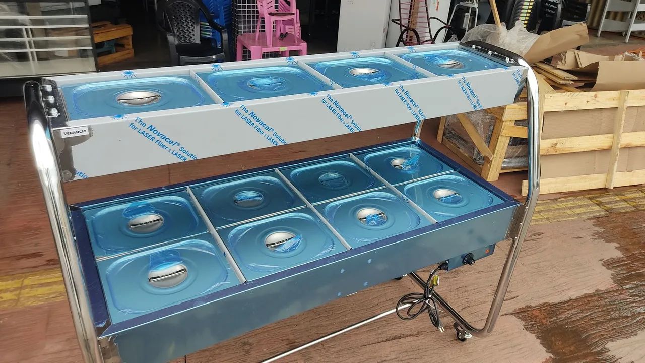 Mesa térmica dupla quente e fria , cuba , estufa , réchaud , buffet  - Foto 4