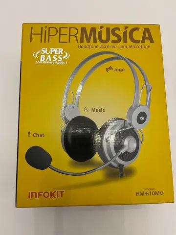 Headfone com microfone Infokit - HM-610MV - Novo - Foto 2