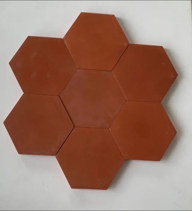 Terracotta/Red Hexagonal Ceramic Floor Tile