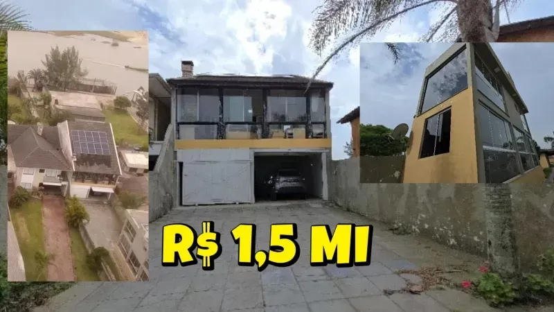 [655]CASA ALTO PADRÃO EM IMBÉ, COM 2 APS, KITNETS, FUNDOS PARA LAGOA, ACEITA PERMUTA