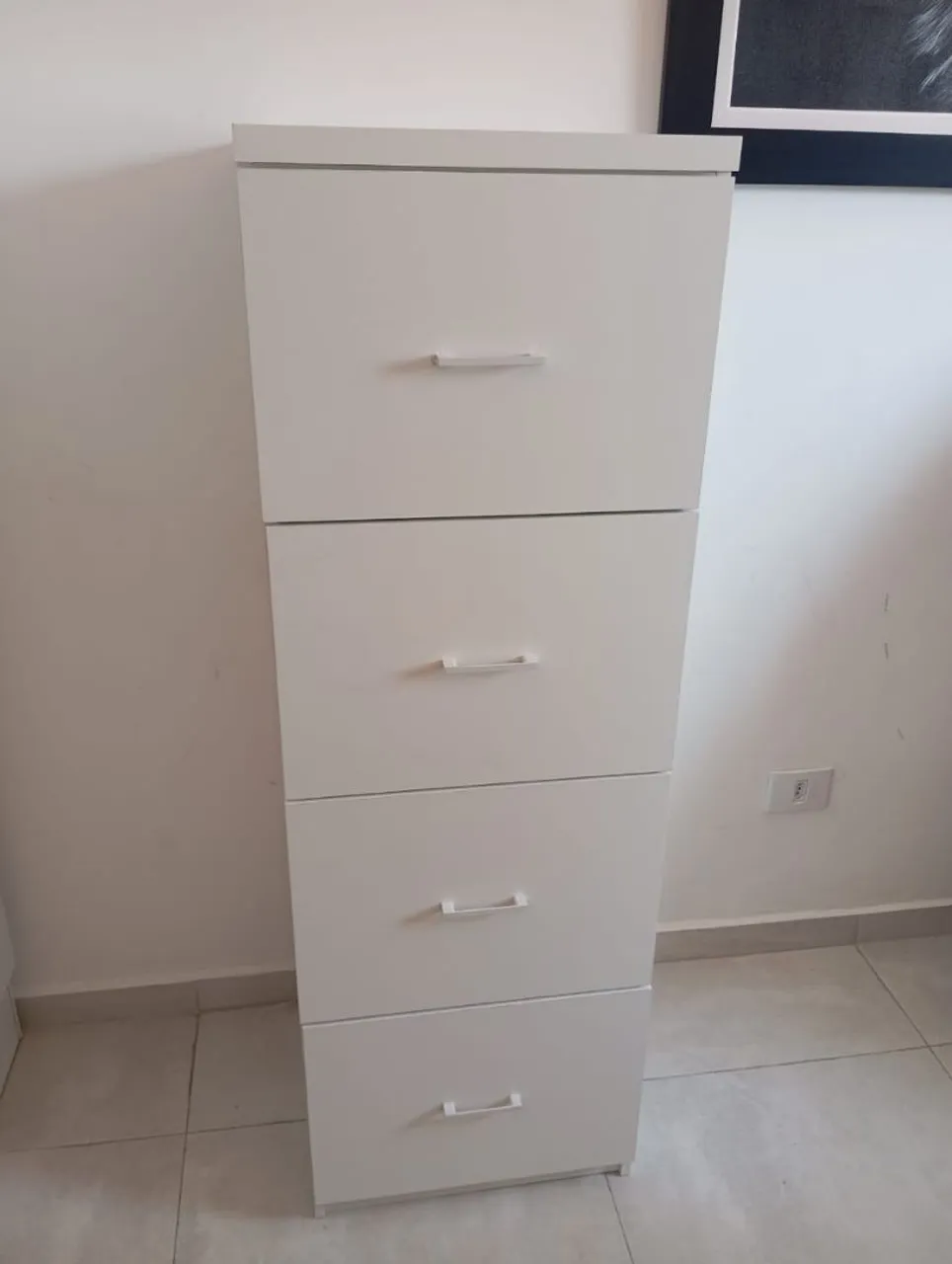 GAVETEIRO ARQUIVO BRANCO 4 GAVETAS MARCENARIA PRÓPRIA