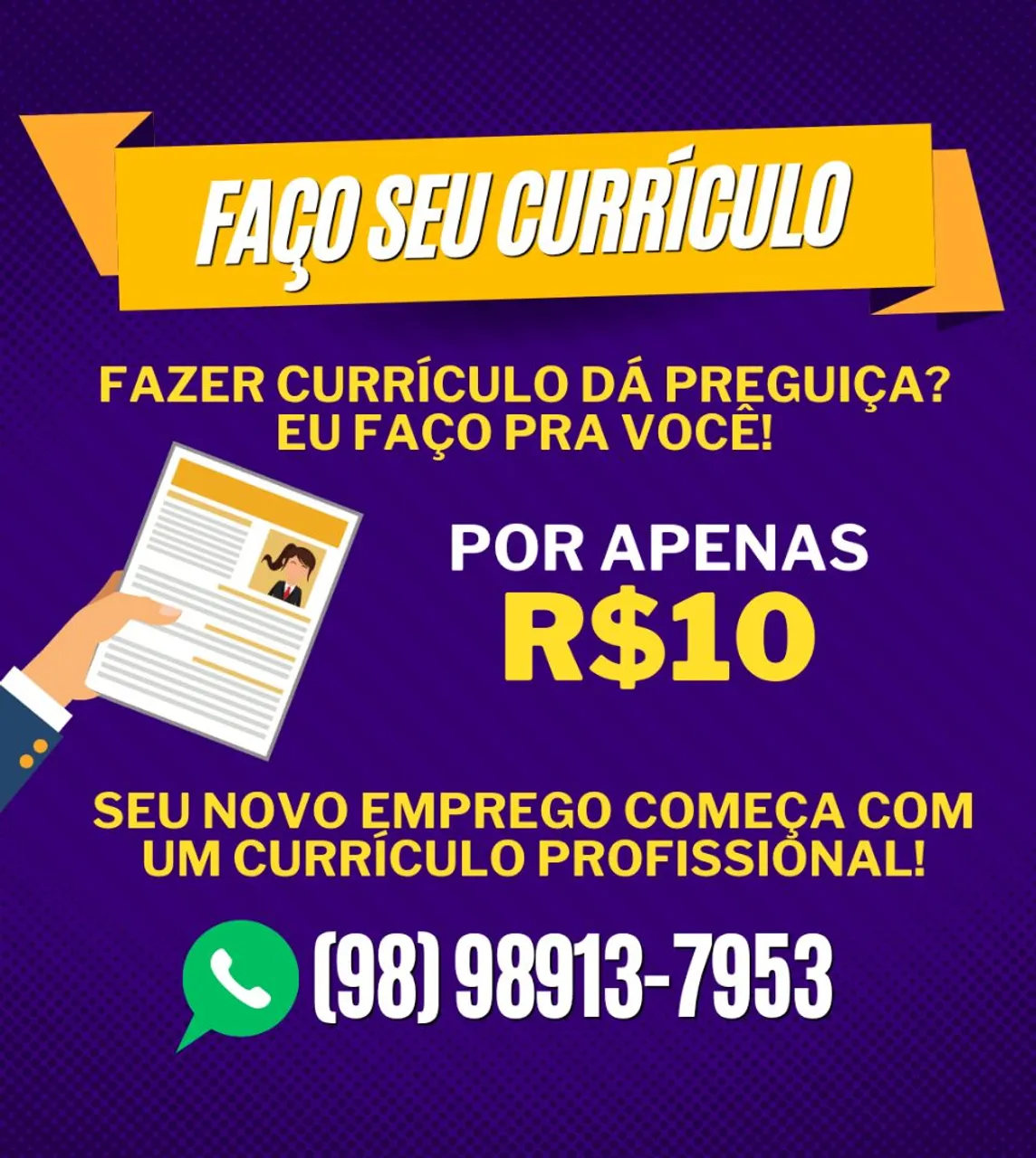 Faço seu currículo profissional!