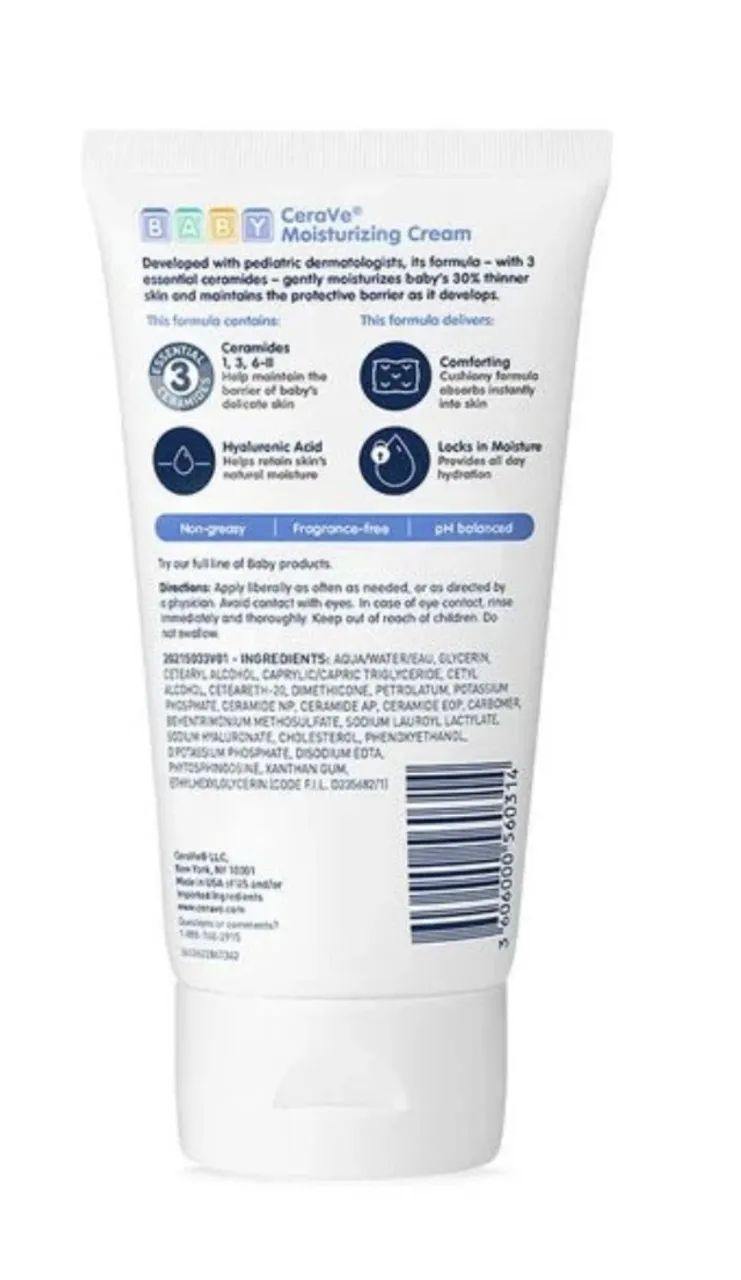 Creme Para Bebês Cerave | Creme Hidratante Suave Importado - Foto 5
