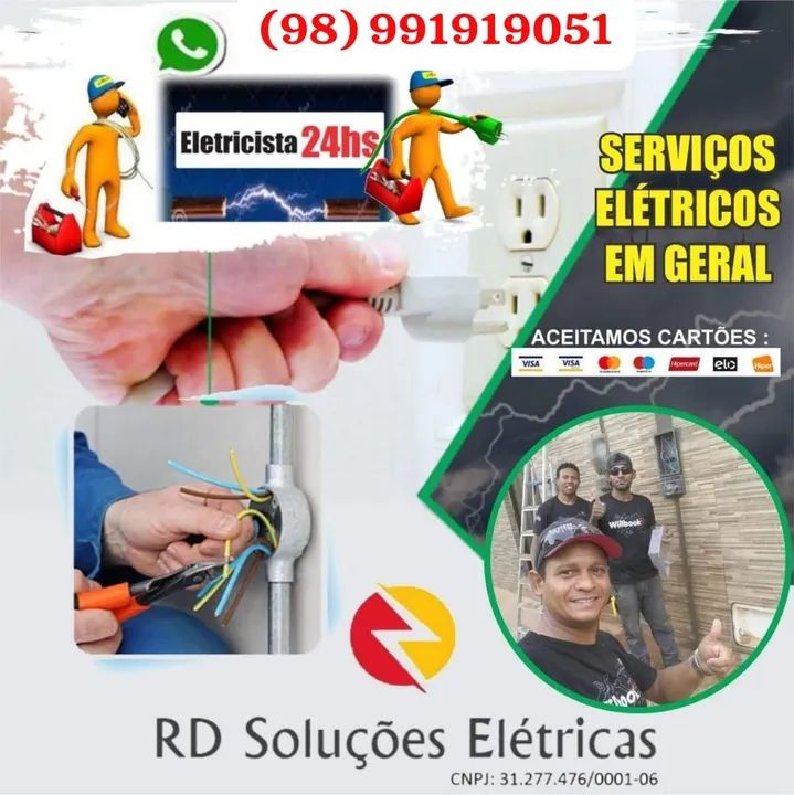 Eletricista 24h R$ 50, 24h