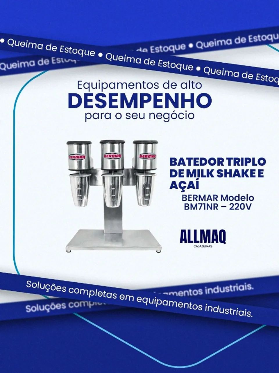 Batedor Triplo de Milk Shacke e Açai BERMAR BM71NR
