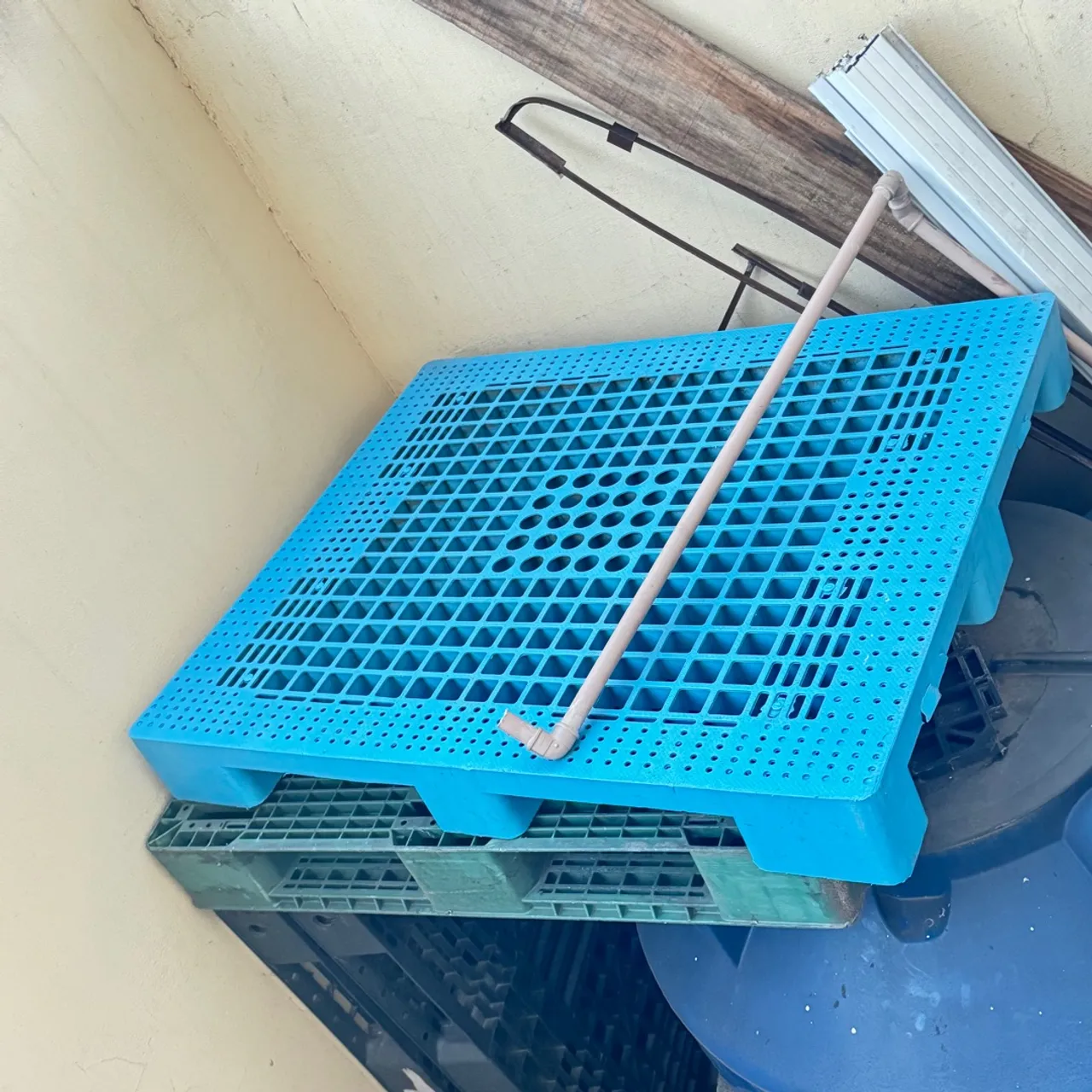 Pallet plástico azul resistente