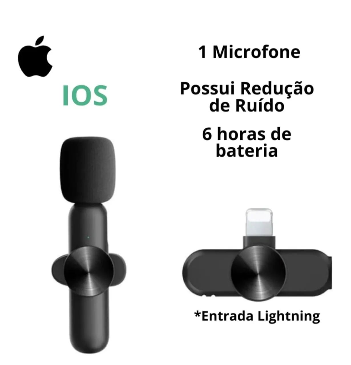 Microfone Lapela Sem Fio Recarregável - Iphone - Foto 2