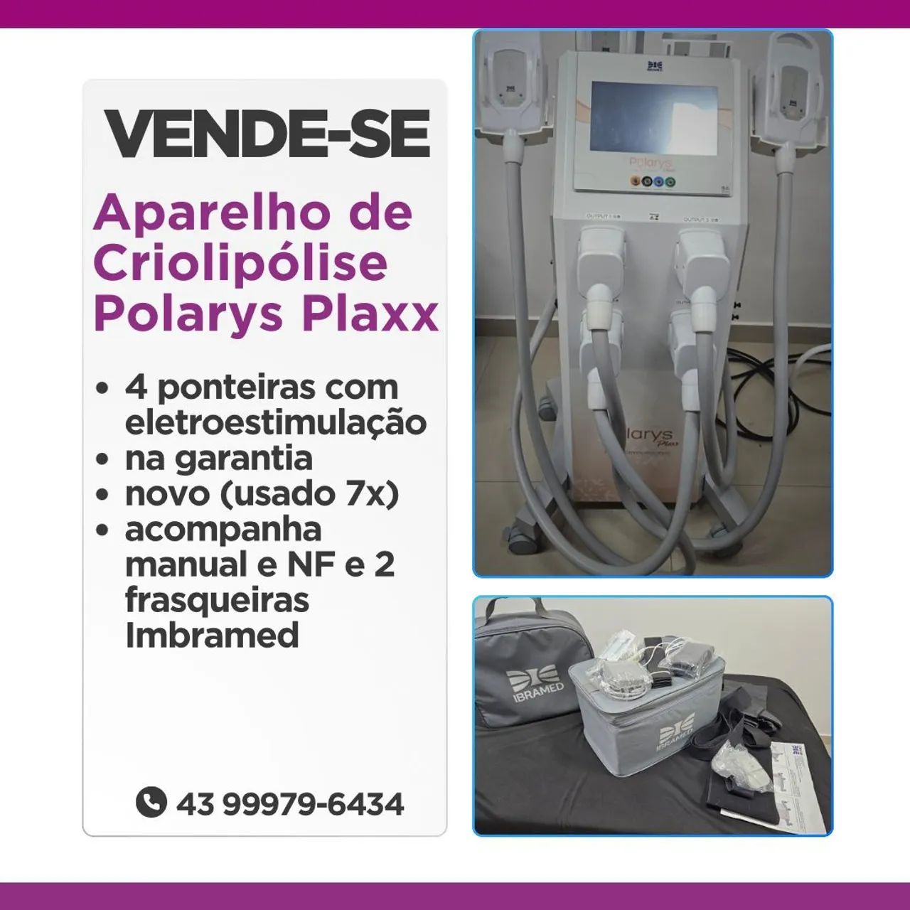 Aparelho de Criolipólise Polarys Plaxx