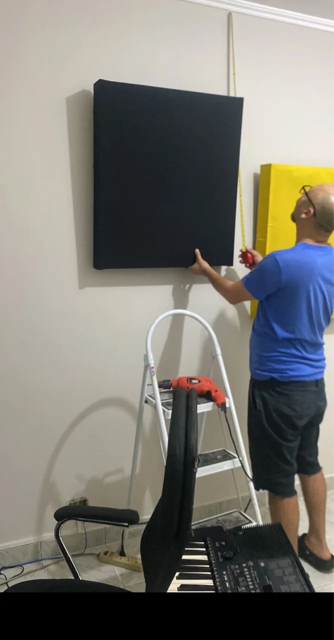 4 Painéis Acústicos+1difusor  para sala de Aula ou estúdio de música - Foto 5