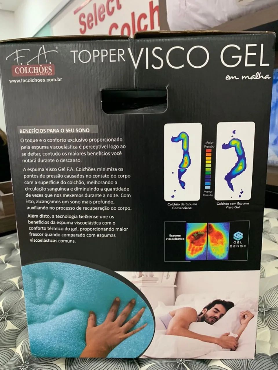 Pillow Topper Visco Gel Casal 193x203x4 - Select Colchões - Foto 2