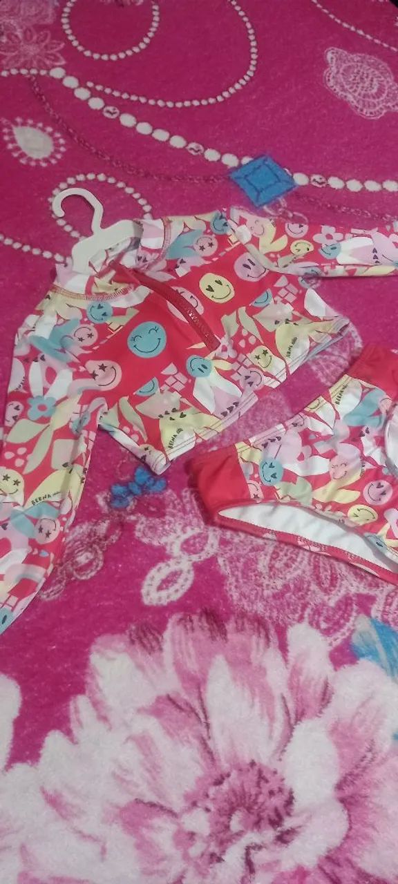 Conjunto de roupa de praia infantil meses ou idade  - Foto 2