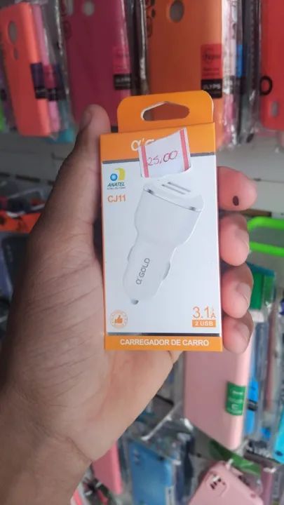 CARREGADOR PARA CARRO COM DUAS SAÍDAS USB A?GOLD CJ11 - Foto 2
