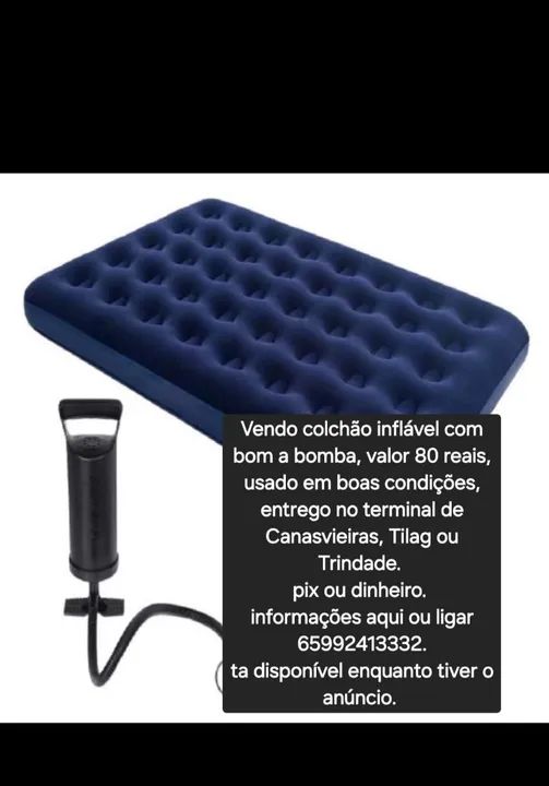Colchão inflável com bomba - 80 reais