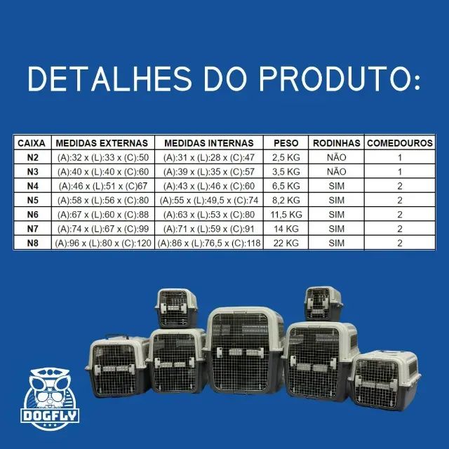 Caixa Transporte Pet Dogfly Padrão Iata Avião Tamanho 5 N5 - Foto 4