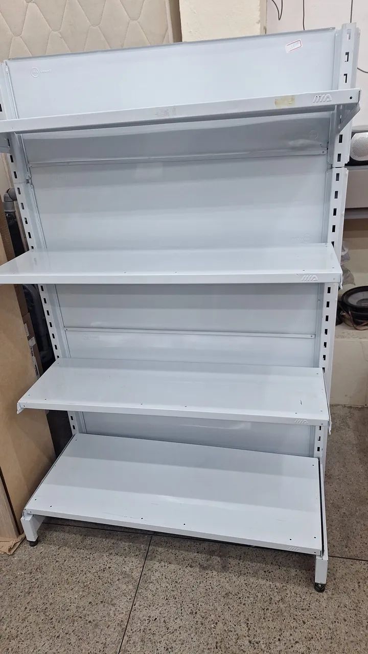 Gôndola de metal branca para loja - Foto 4