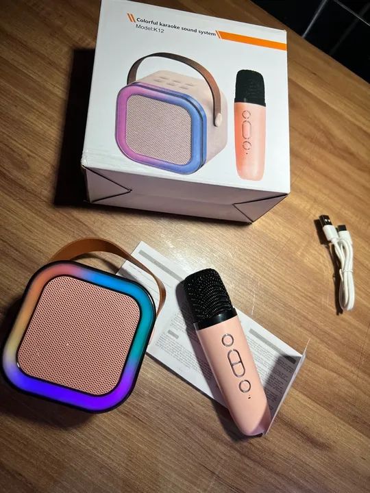 Caixa de som karaokê com microfone Bluetooth  - Foto 2