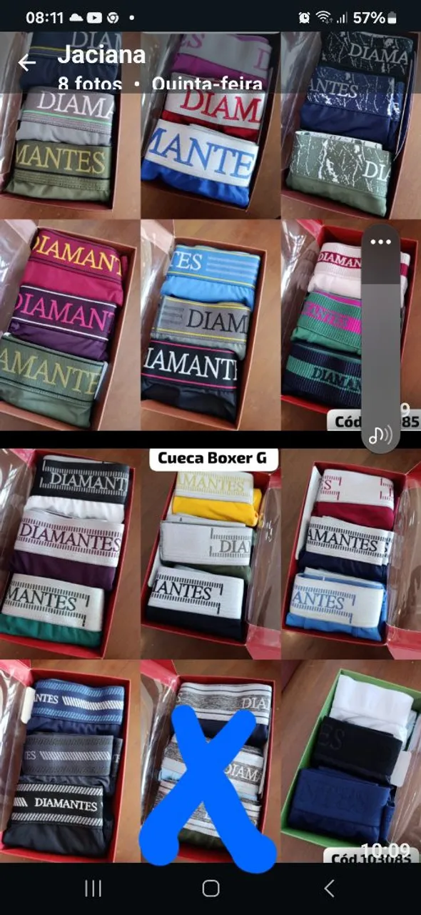 Cueca Boxer Diamantes