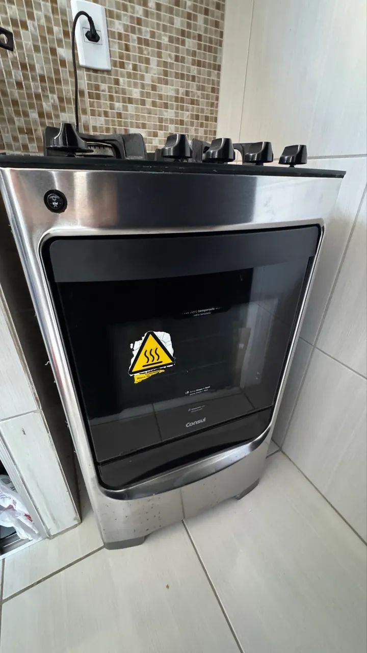 Fogão Cônsul 4 bocas Inox mesa vidro CFO4VAR - Foto 2