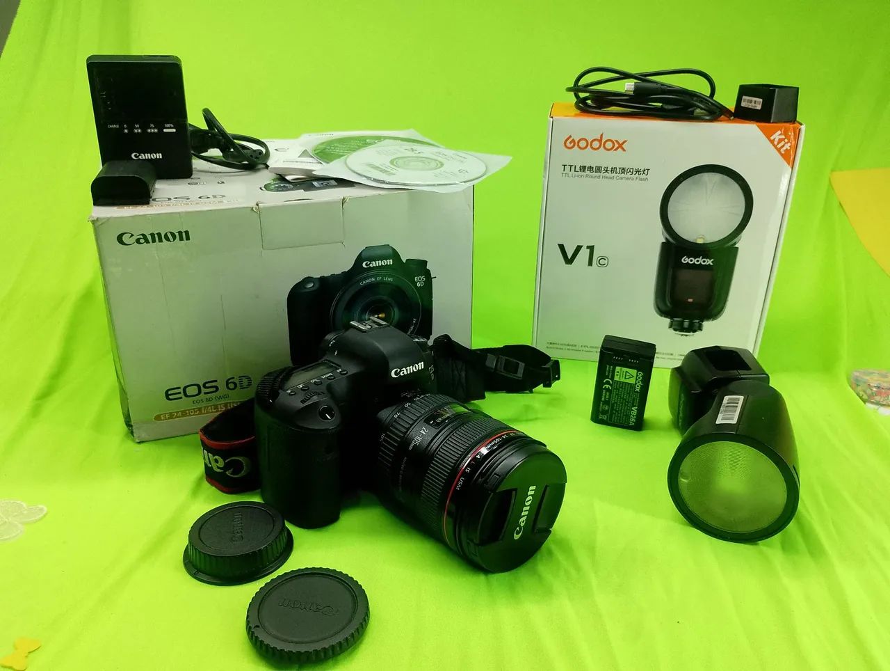 Kit Câmera Canon EOS 6D com Lente 24-105mm, Flash Godox v1 e Acessórios - Foto 4