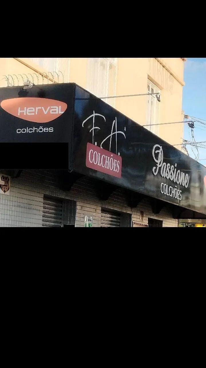 Placa em ACM preto para comércio 12.90x1.26