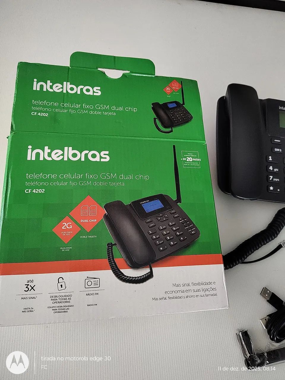 Telefone Celular Fixo GSM Dual Chip Intelbras CF 4202 - Foto 3