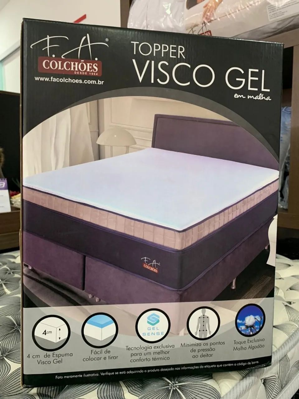 Pillow Topper Visco Gel Casal 193x203x4 - Select Colchões