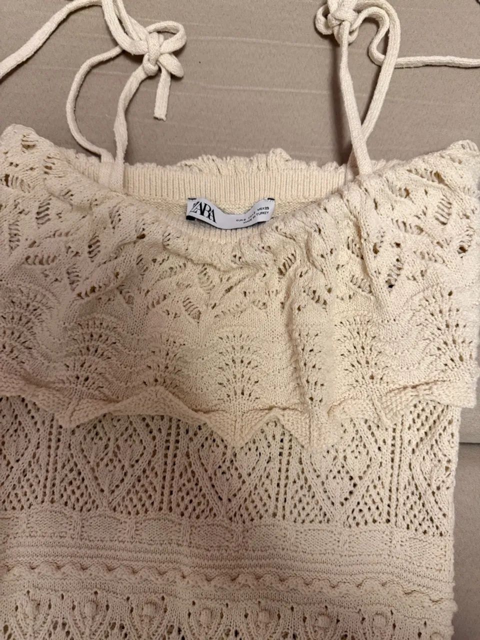 Vestido Zara Bege com Detalhes - Foto 2