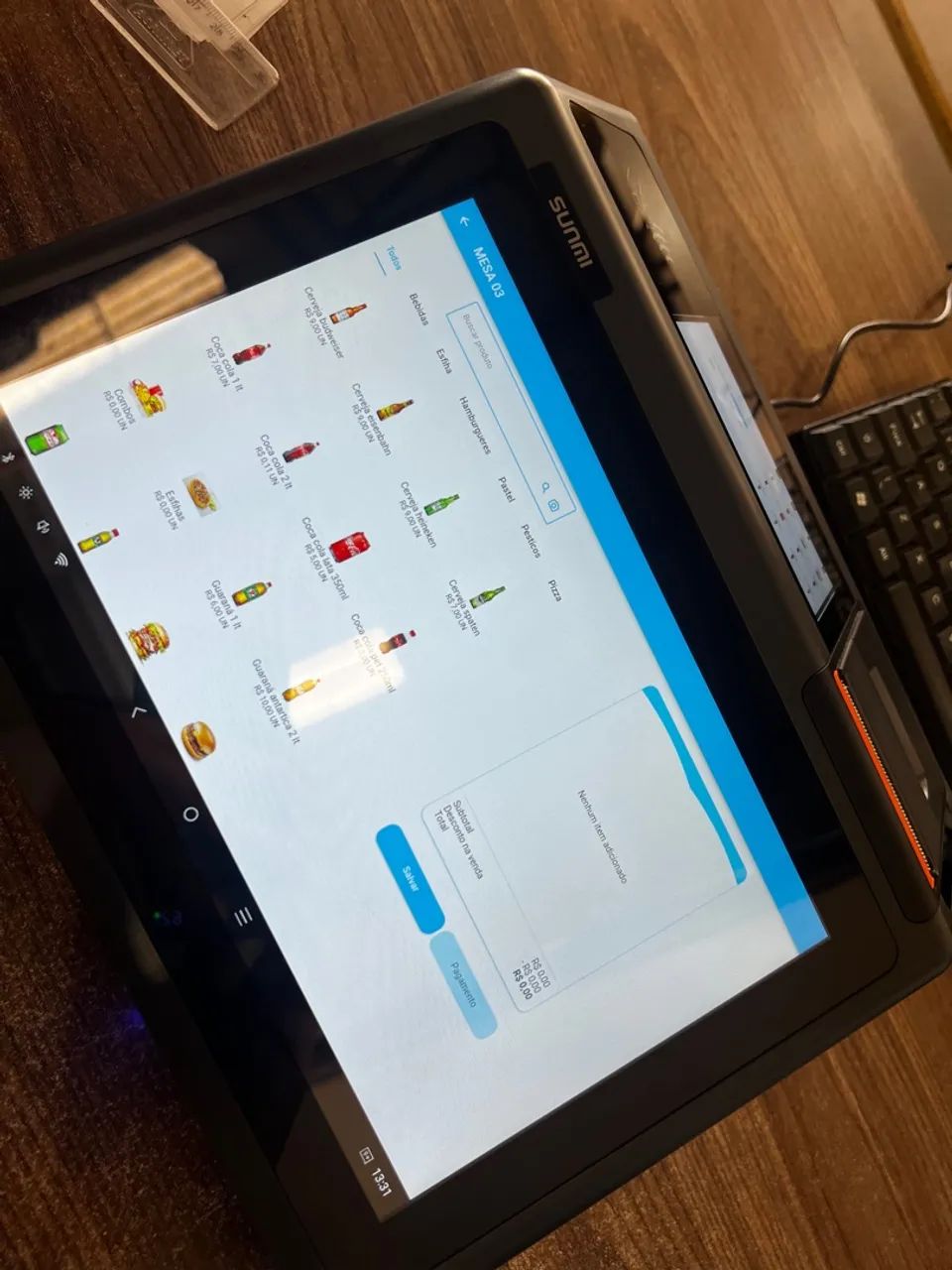 Terminal Android com impressora integrada 