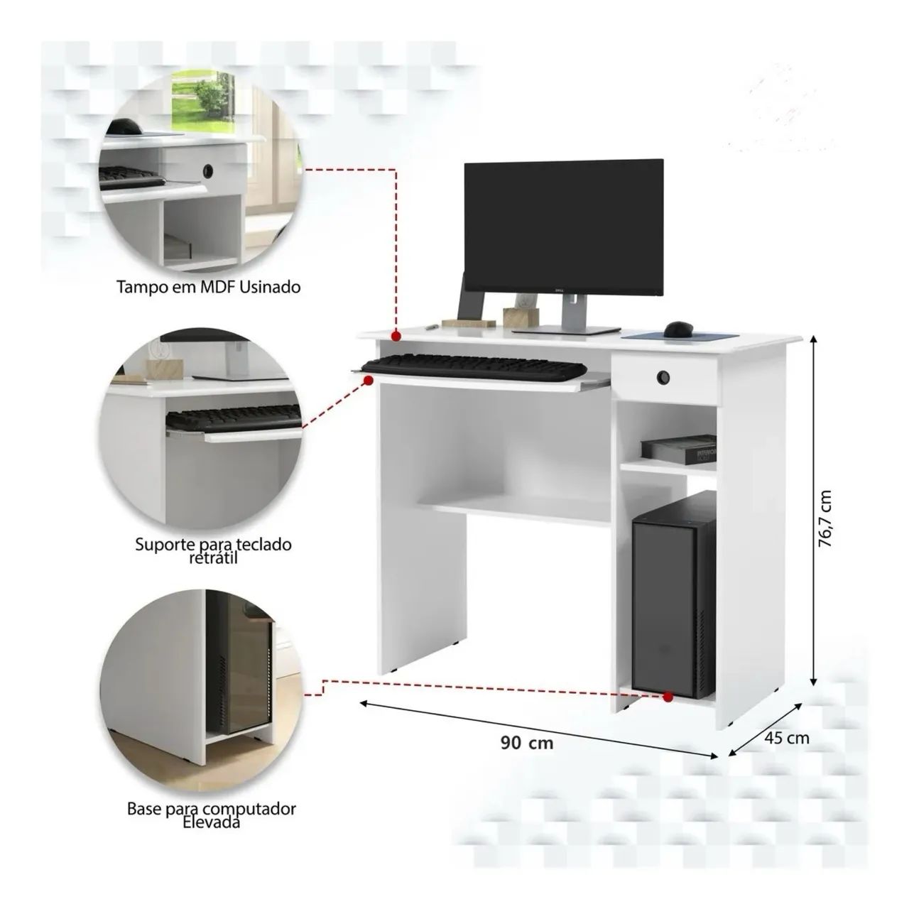 Mesa para Computador com Gaveta 64840805650178120