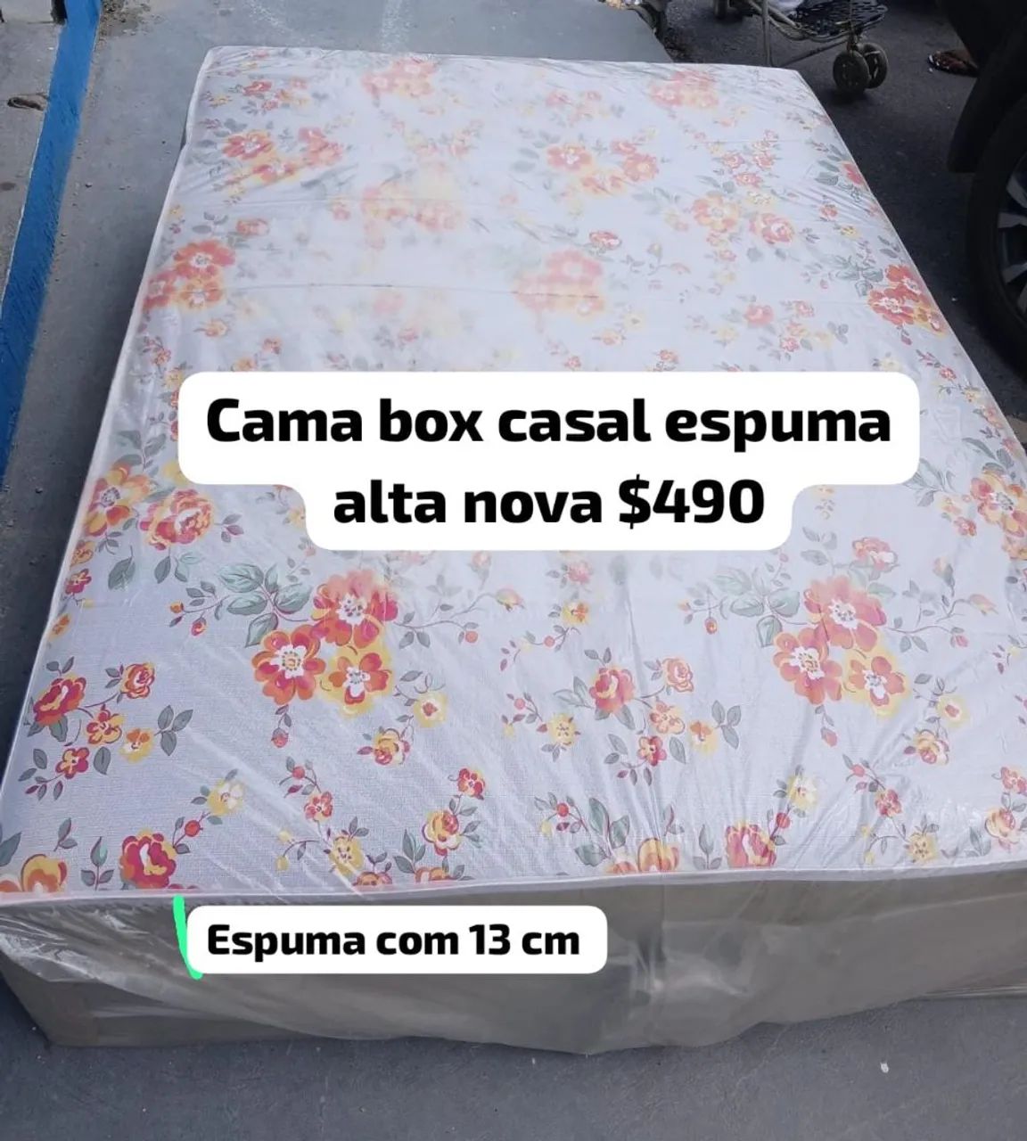Cama Casal Alta Espuma 13cm-Nova R$490- ENTREGA GRÁTIS 