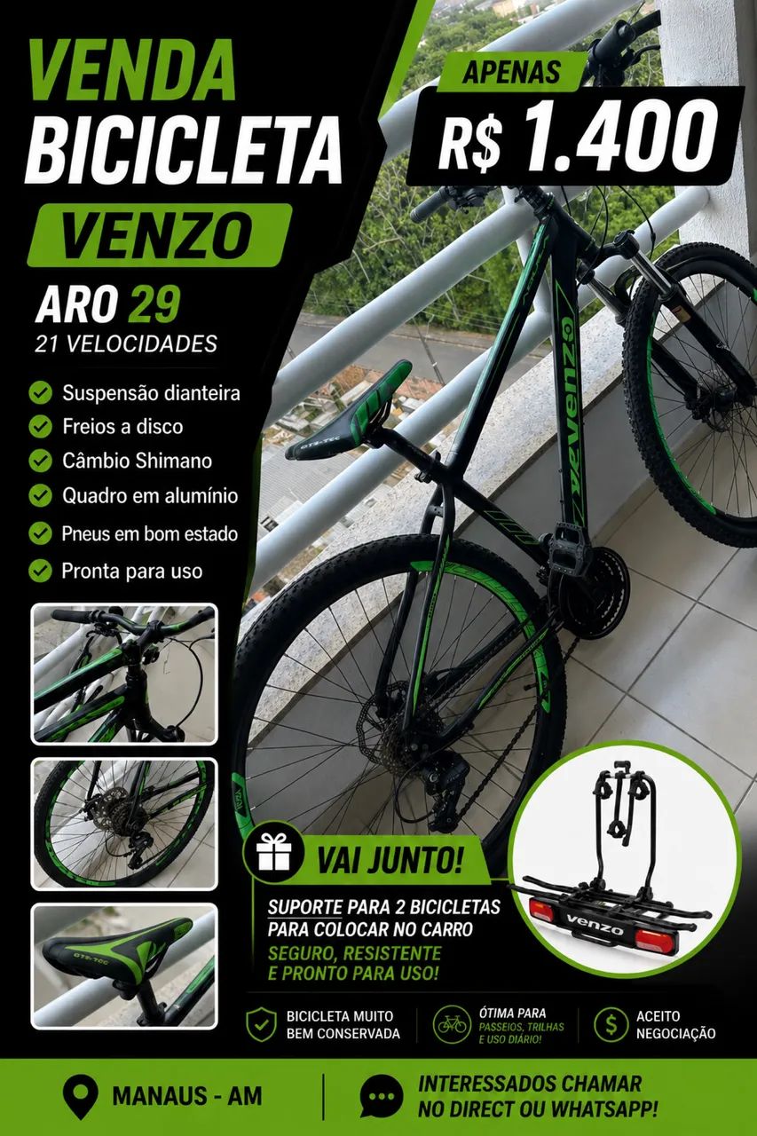 BICICLETA VENZO RAPTOR SPORT aro 29 - Foto 5