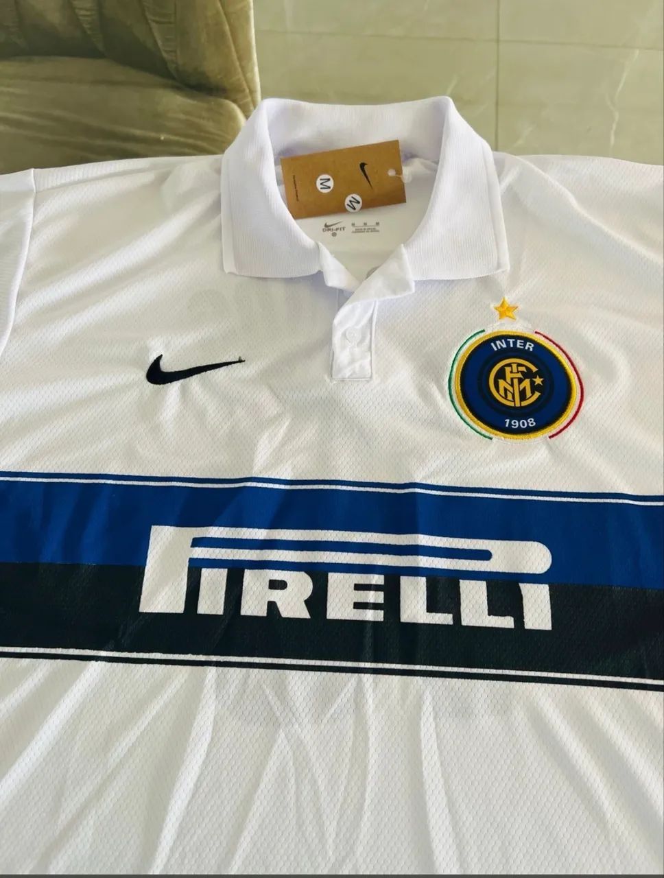 CAMISA INTER DE MILÃO - 2009/2010 - BRANCA RETRO - ADRIANO 10 - NACIONAL - NOVAS! - Foto 3