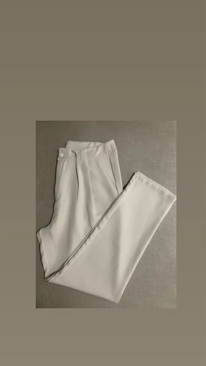 Calca feminina número 44 cor creme