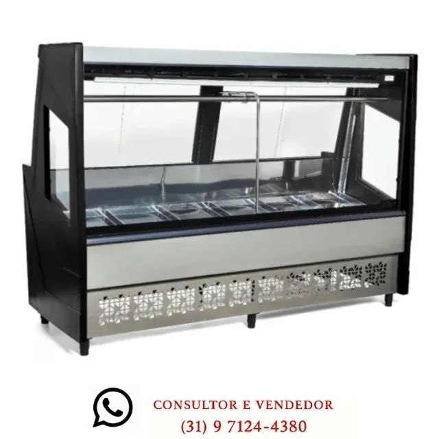 Balcão de Açougue 2M Vidro Reto Polar