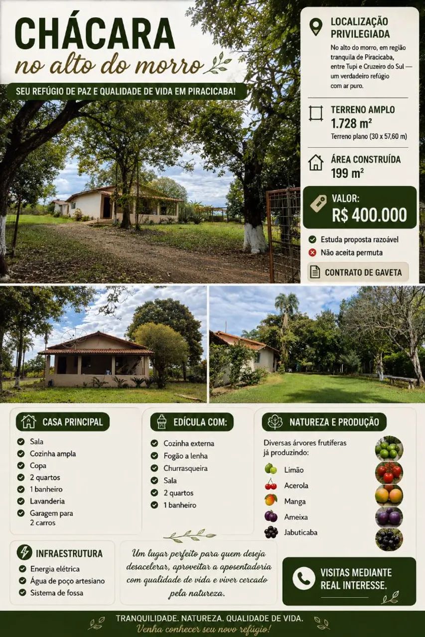 Chacara terreno plano