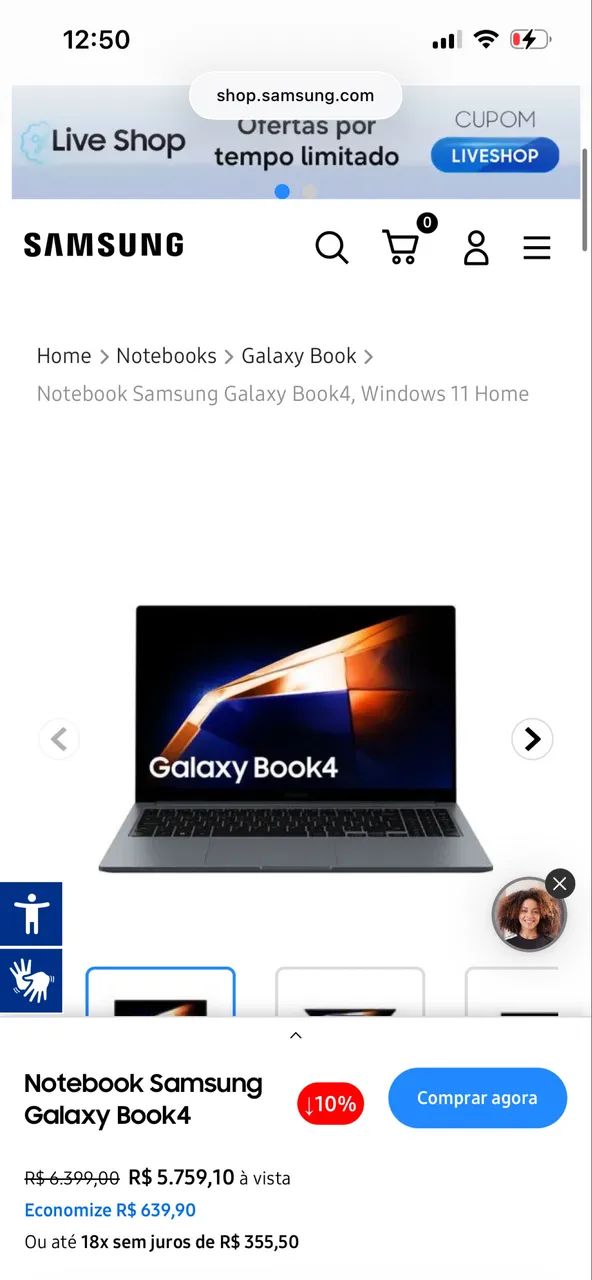 Notebook Galaxy Book 4 MUITO NOVO!!  - Foto 4