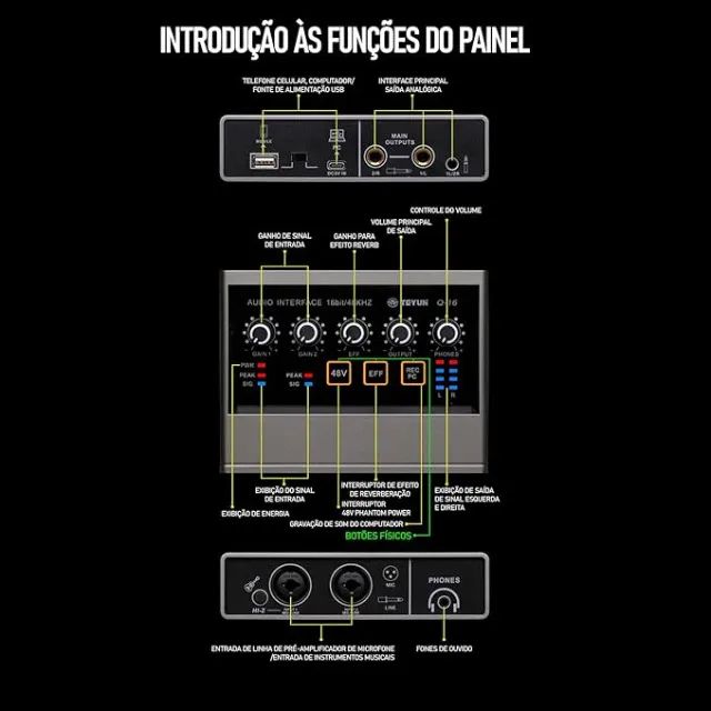 Interface de Áudio USB Teyun Q-16 - Foto 5