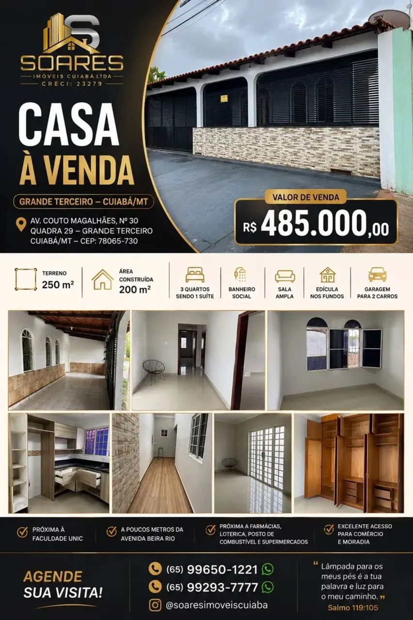 CASA À VENDA | GRANDE TERCEIRO  CUIABÁ/MT