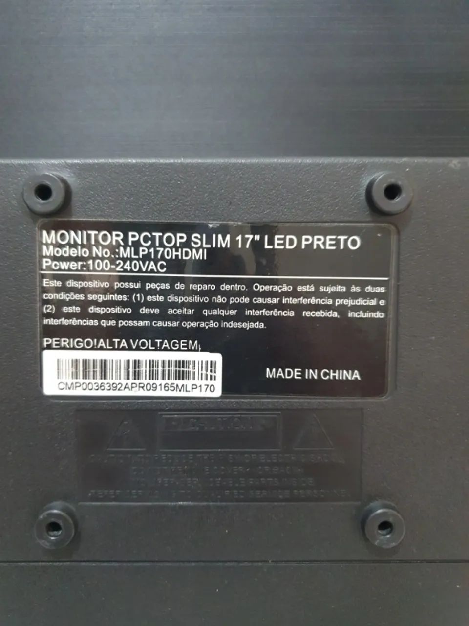 Monitor PCTOP 17 Polegadas MLP170HDMI VGA/HDMI C/ Cabo de força (testo na hora)   R$ = 169 - Foto 5