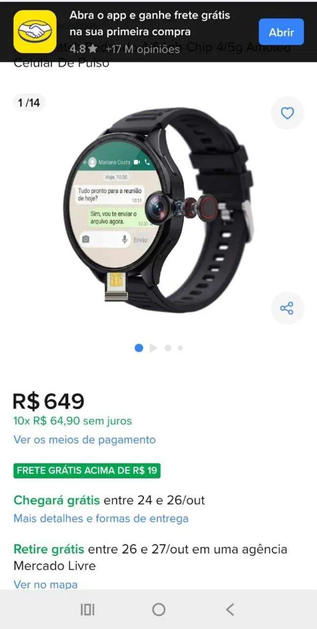 Celular de pulso completo 4G/5G