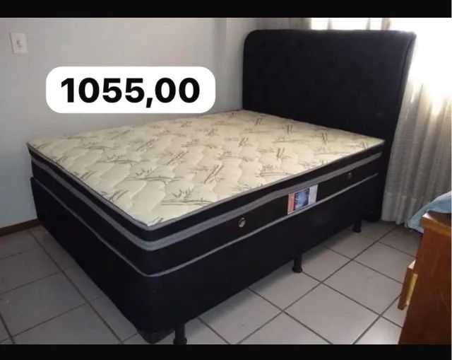Cama box casal colchão molas 
