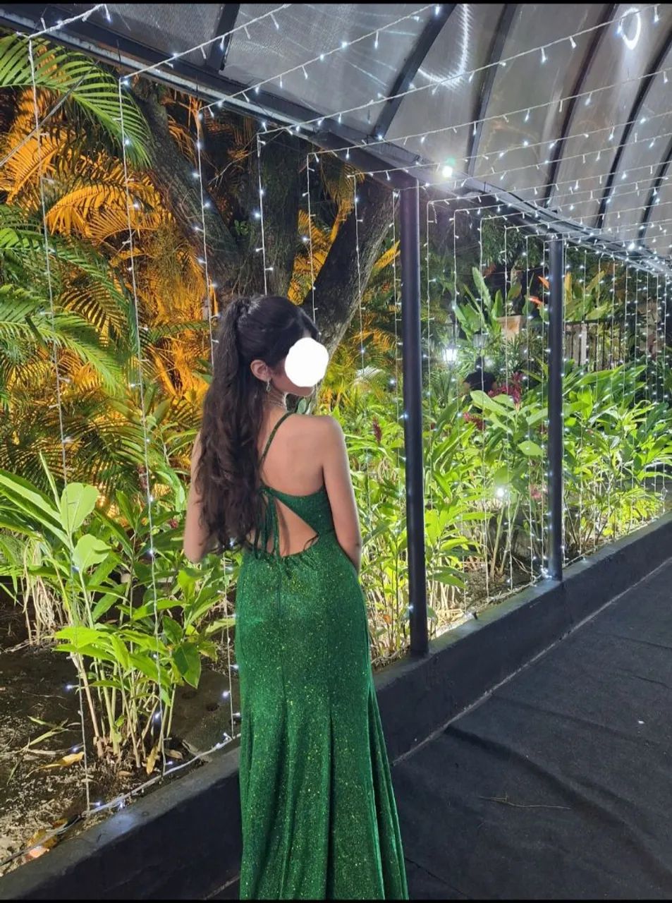 Vestido de festa verde com brilho - Foto 3