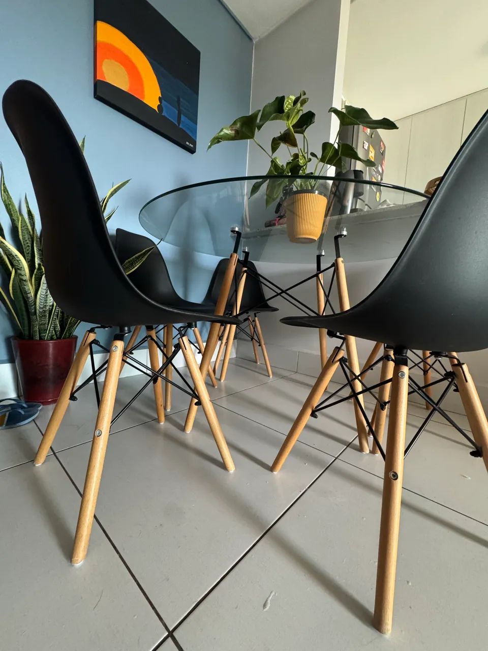 Conjunto de mesa de vidro com 5 cadeiras - Foto 3